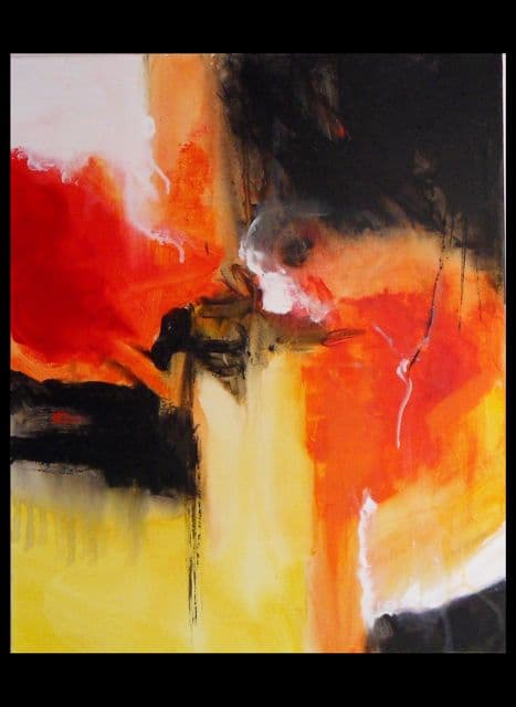 Abstrait 28 l'oiseau, Acrylique · 54 × 65 cm
