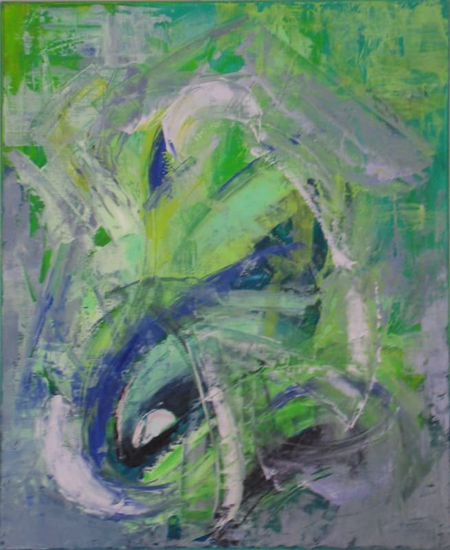 Le tailleur de silex, Technique mixte · 60 × 78 cm