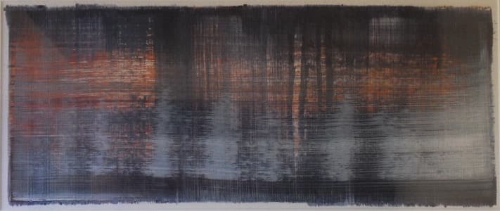 Soleil couchant n° 2, Acrylique · 50 × 27 cm