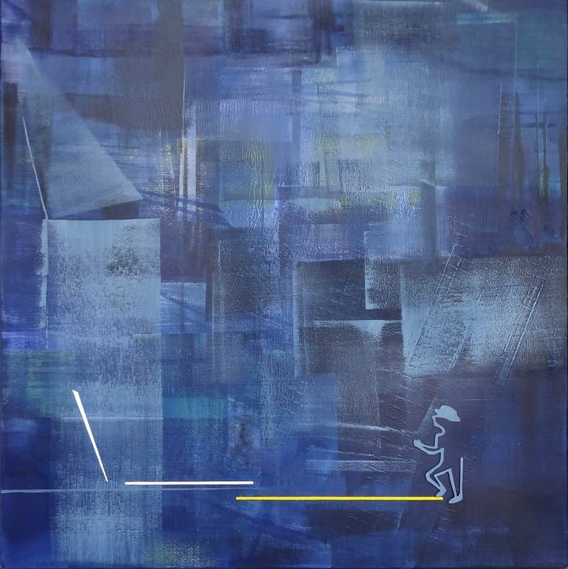 Trame 80 la mine, Acrylique · 100 × 100 cm
