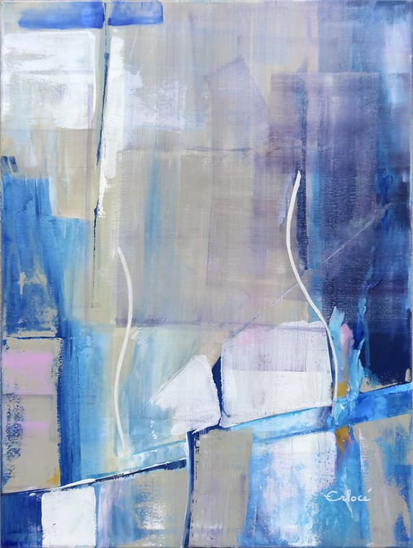 Abstrait T1 Nu au Chat, Acrylique · 60 × 80 cm
