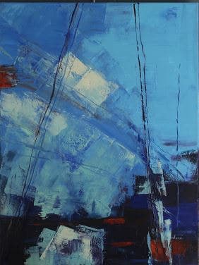 Abstrait T3 Le port du lac 1, Acrylique · 60 × 80 cm