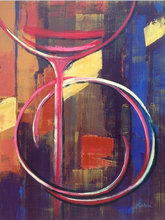 AOC Rouge, Acrylique · 89 × 116 cm