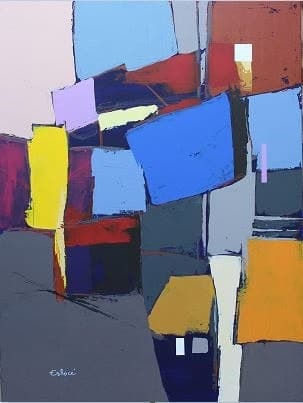 Abstrait TBB entre chien et loup, Acrylique · 60 × 80 cm