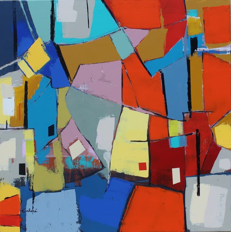 Kaleidos Work Sea, Acrylique · 100 × 100 cm