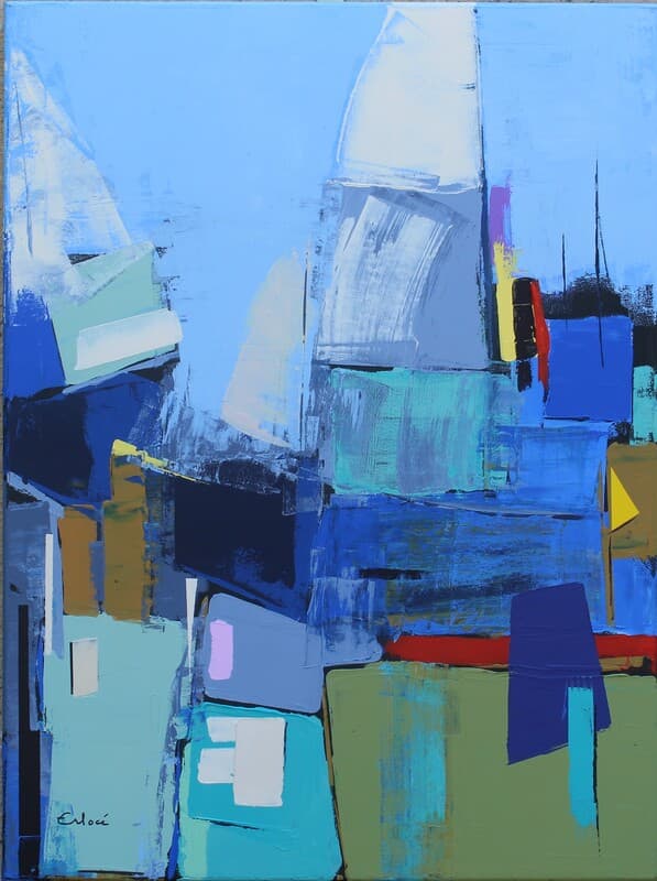 Quai des Voiliers, Acrylique · 60 × 80 cm