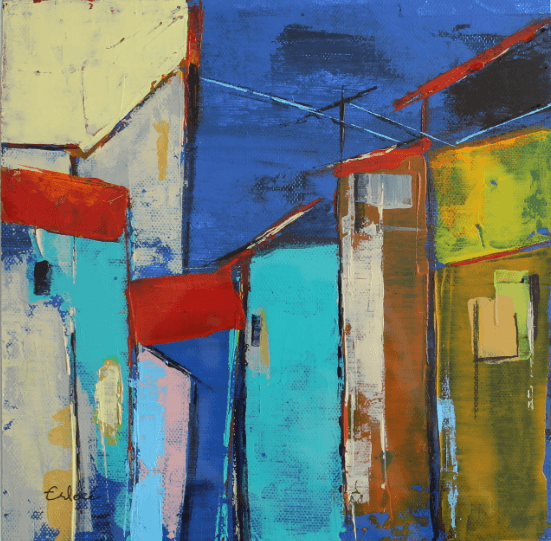 Rue d'Italie B, Acrylique · 30 × 30 cm