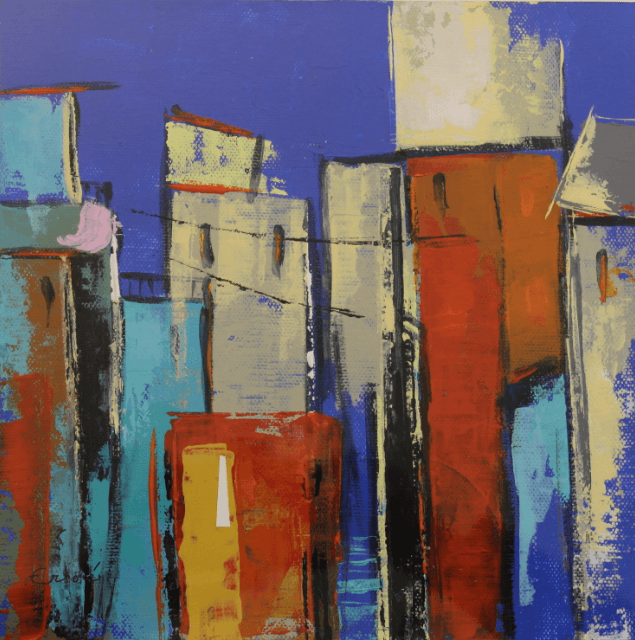 Rue d'Italie H, Acrylique · 30 × 30 cm