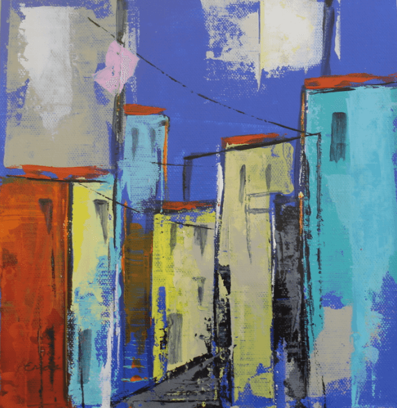 Rue d'Italie I, Acrylique · 30 × 30 cm