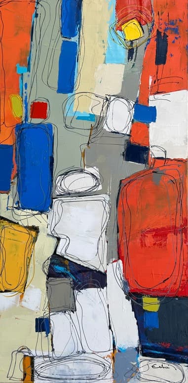 Dans la Rue, Acrylique · 50 × 100 cm